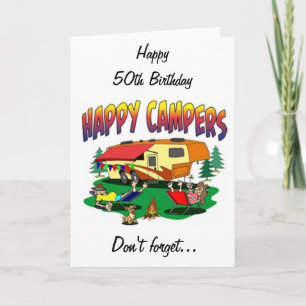 TARJETA FELIZ CUMPLEAÑOS *50* A *EL CAMPER* EN TU VIDA