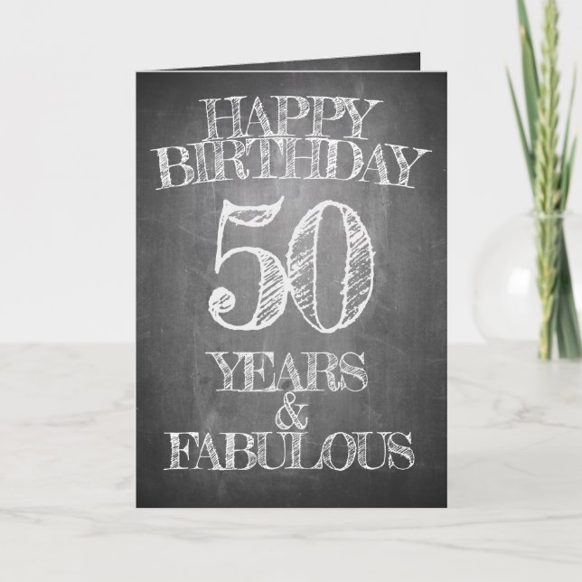 Tarjeta Feliz cumpleaños - 50 años y fabuloso (Anverso)