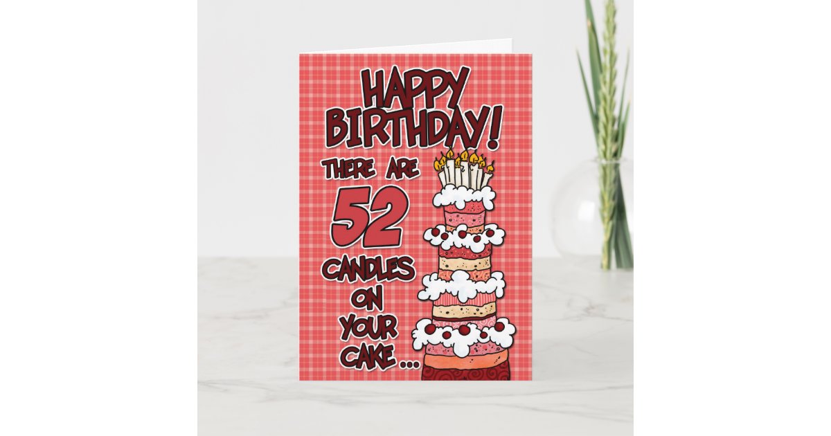 Tarjeta Feliz Cumpleanos 52 Anos Zazzle Es