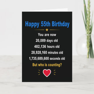 Tarjeta Feliz cumpleaños 55 divertidos regalos de aniversa
