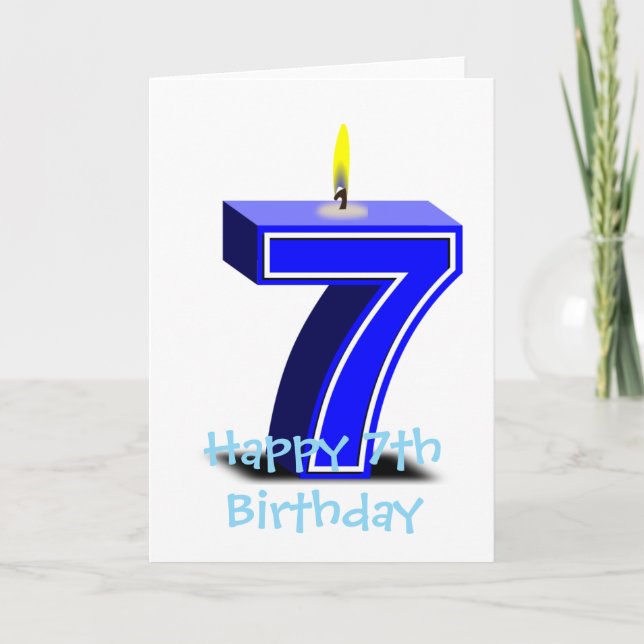 Tarjeta Feliz cumpleaños 7 (Anverso)