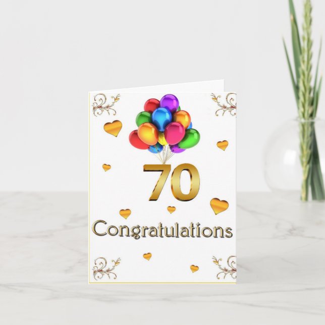 Tarjeta Feliz cumpleaños 70 (Anverso)