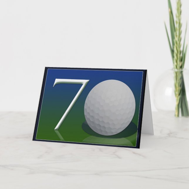 Tarjeta Feliz cumpleaños 70 para el fanático del golf (Anverso)