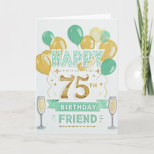 Tarjeta Feliz cumpleaños 75 (Anverso)