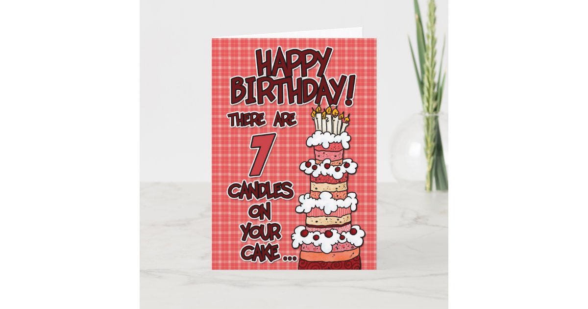 Tarjeta Feliz cumpleaños 7 años Zazzle.es