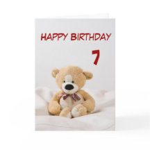 Feliz cumpleaños 7, tema de Teddy Bear