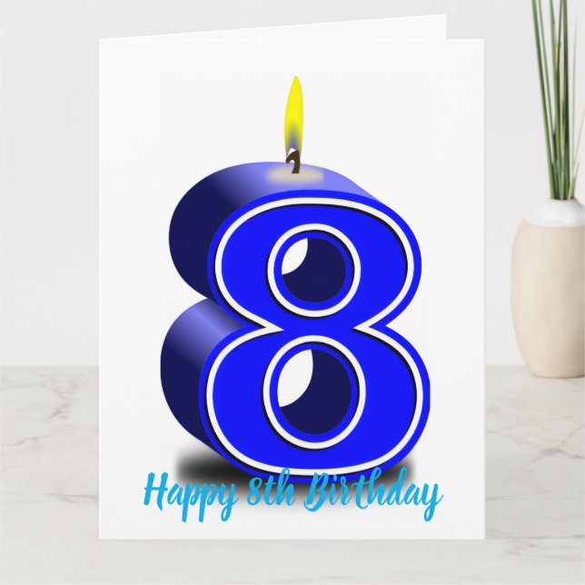 Tarjeta Feliz cumpleaños 8 (Anverso)