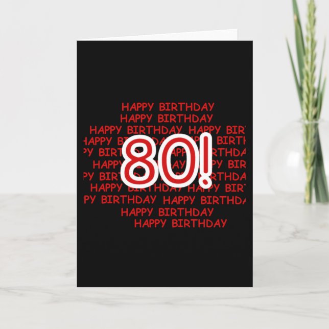 Tarjeta Feliz cumpleaños 80 (Anverso)