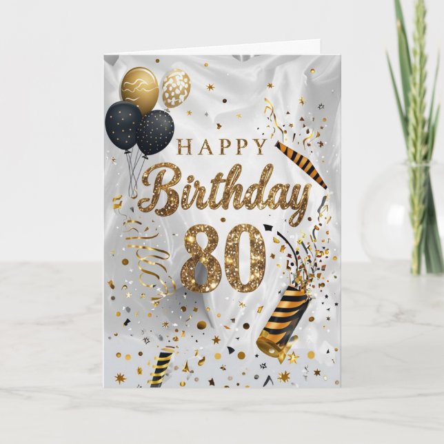 Tarjeta Feliz cumpleaños 80 (Anverso)