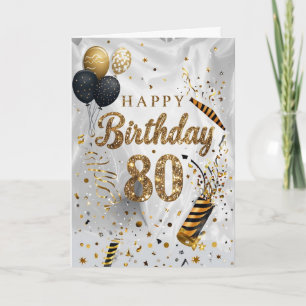 Tarjeta Feliz cumpleaños 80