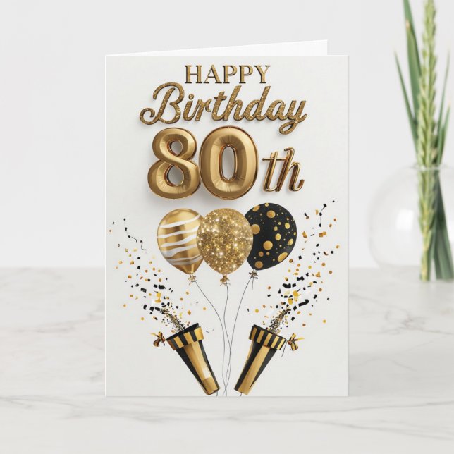 Tarjeta Feliz cumpleaños 80 (Anverso)