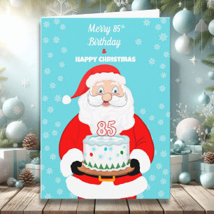 Tarjeta Feliz Cumpleaños 85 Navidad Santa 
