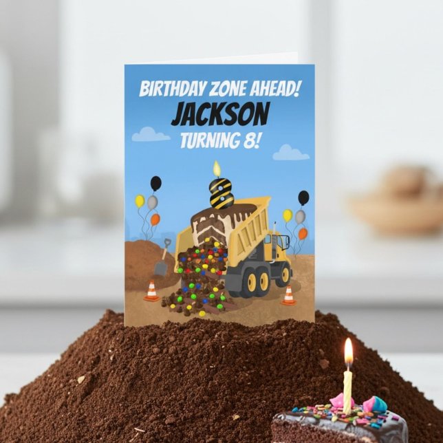 Tarjeta Feliz cumpleaños 8 Volquete  (Subido por el creador)