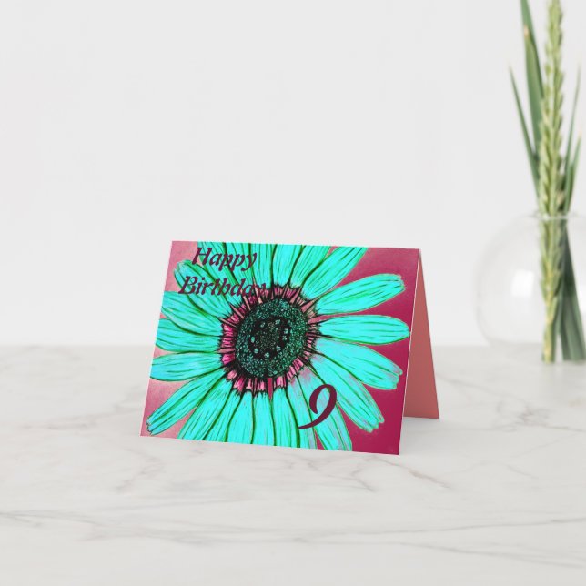 Tarjeta Feliz cumpleaños 9 (Anverso)