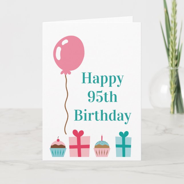 Tarjeta Feliz cumpleaños 95 en blanco (Anverso)