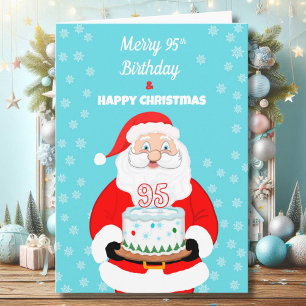 Tarjeta Feliz Cumpleaños 95 Navidad Santa 