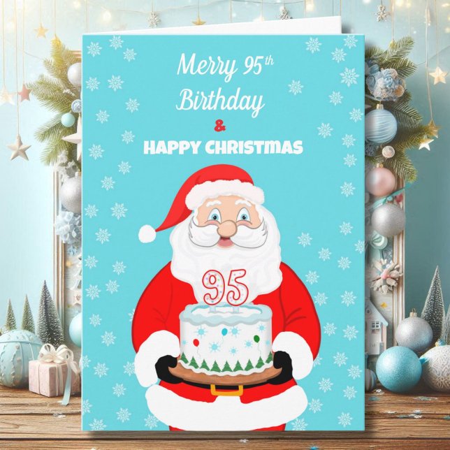 Tarjeta Feliz Cumpleaños 95 Navidad Santa  (Subido por el creador)