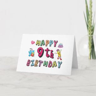 Tarjeta Feliz cumpleaños 9 para niños de 9 años