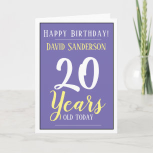 Tarjeta Feliz cumpleaños a 20 años