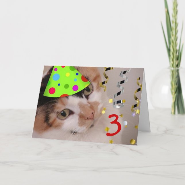 Tarjeta Feliz cumpleaños a 3 años (Anverso)