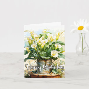 Tarjeta Feliz cumpleaños a Calla Lilies