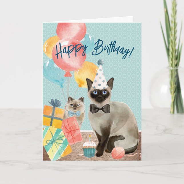 Tarjeta Feliz cumpleaños a Cat Lover | Gracioso Texto edit (Anverso)
