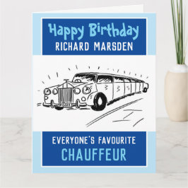 Tarjeta Feliz cumpleaños a Chauffeur o conductor