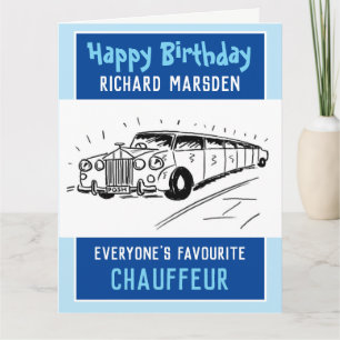 Tarjeta Feliz cumpleaños a Chauffeur o conductor