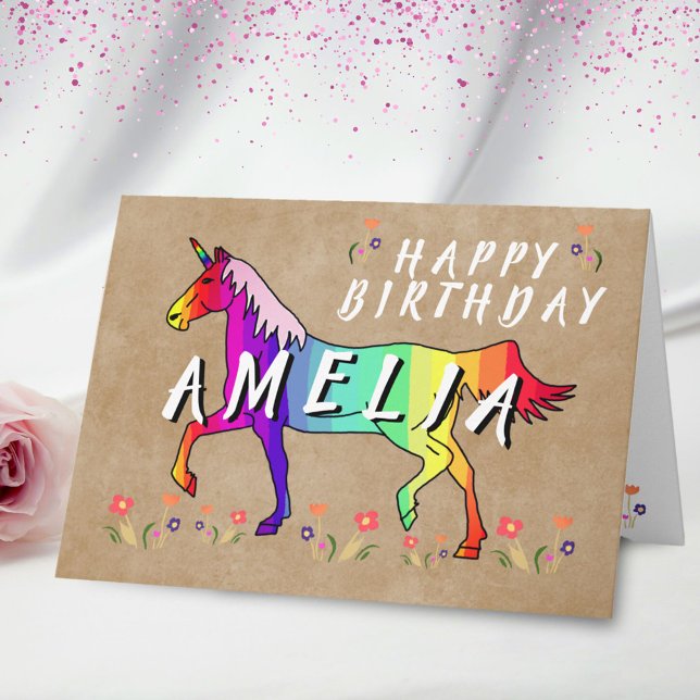 Tarjeta Feliz cumpleaños a Chica de Papel Antiguo de Flor  (Subido por el creador)