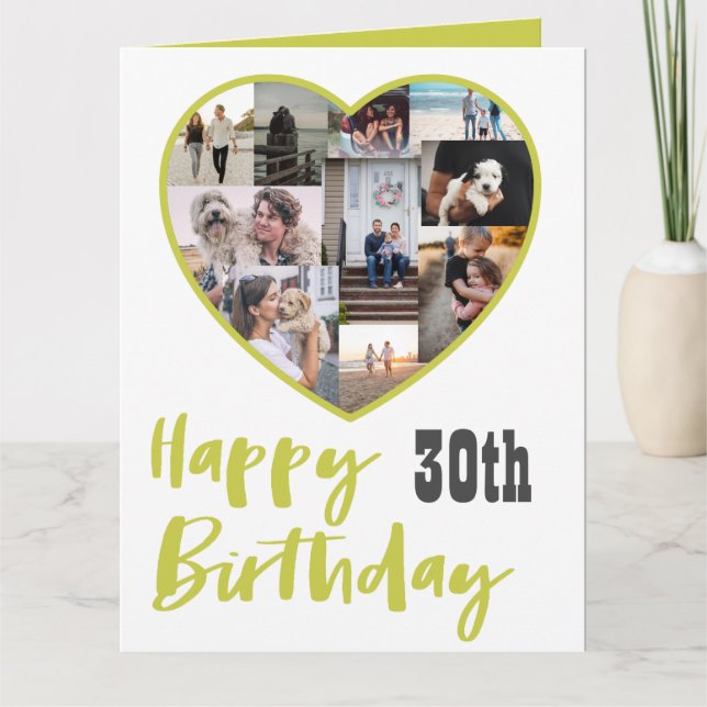Tarjeta Feliz Cumpleaños a Cualquier Edad Multi Collage Ta (Anverso)