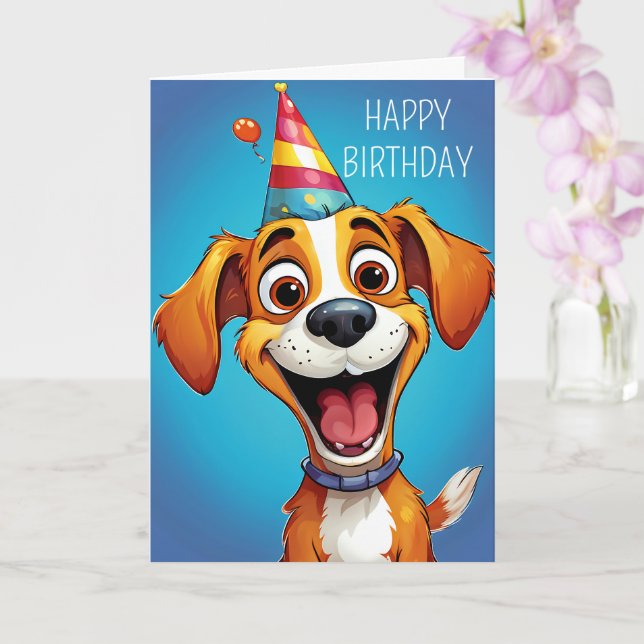 Tarjeta ¡Feliz cumpleaños a cualquiera que ame los perros! (Orquídea)