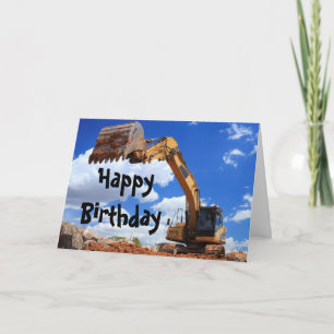 Tarjeta Feliz cumpleaños a Digger Tractor