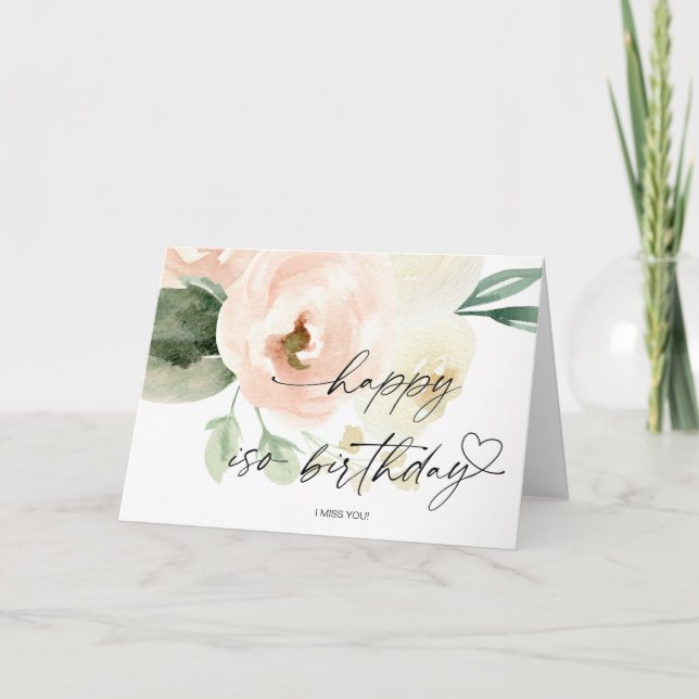 Tarjeta Feliz cumpleaños a distancia social Coronavirus Ru (Anverso)