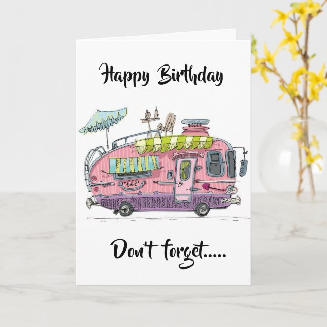 TARJETA FELIZ CUMPLEAÑOS A ***EL CAMPER*** EN TU VIDA (flor amarilla)