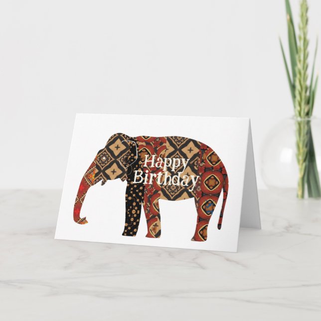 Tarjeta Feliz cumpleaños a Elephant (Anverso)