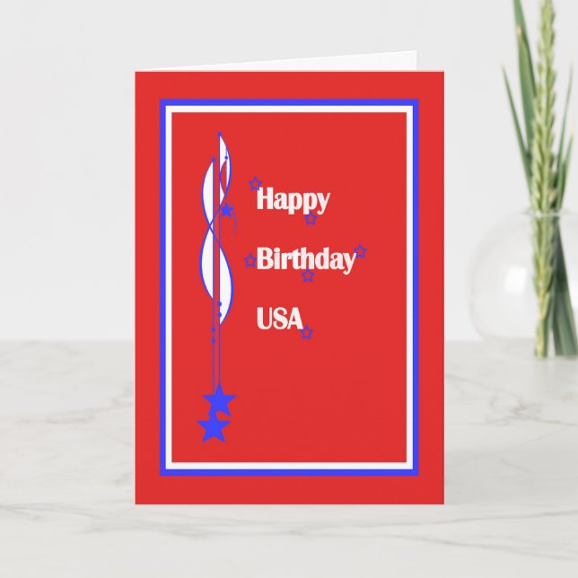 Tarjeta Feliz cumpleaños a Estados Unidos (Anverso)