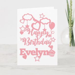 Tarjeta ¡Feliz cumpleaños a Evelyn!