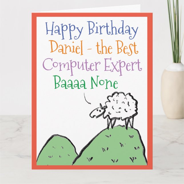 Tarjeta Feliz cumpleaños a experto en informática para el  (Anverso)