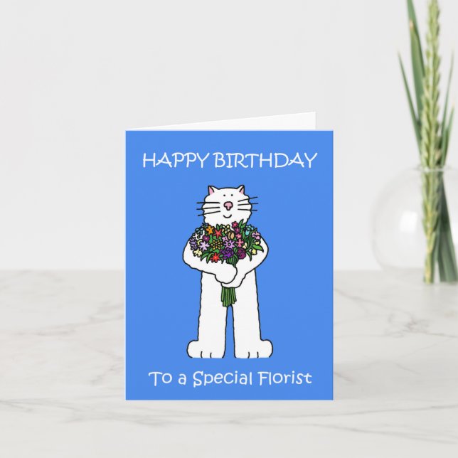 Tarjeta Feliz Cumpleaños a Florista (Anverso)