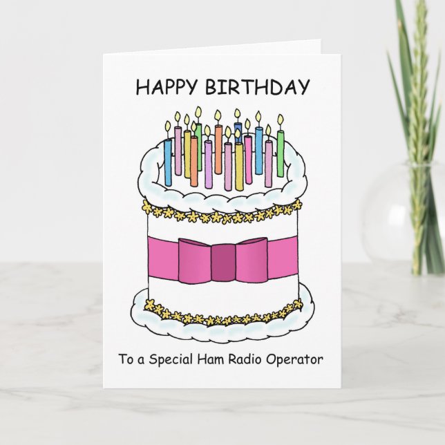 Tarjeta Feliz cumpleaños a Ham Radio Operator (Anverso)
