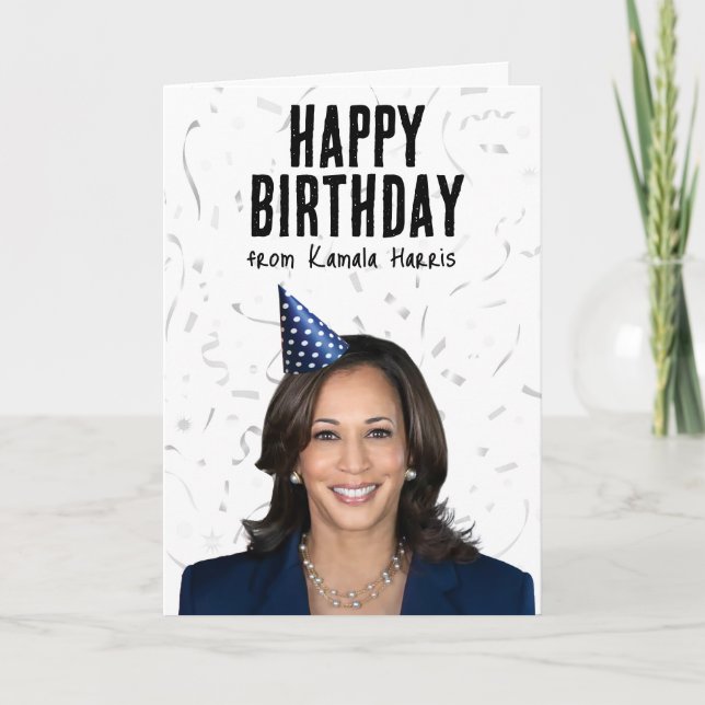 Tarjeta Feliz cumpleaños a Kamala Harris (Anverso)