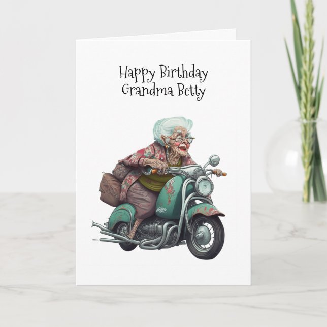 Tarjeta Feliz cumpleaños a la abuela personalizada (Anverso)