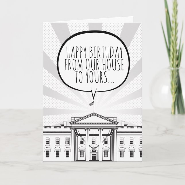 Tarjeta Feliz cumpleaños a la Casa Blanca Biden Harris (Anverso)