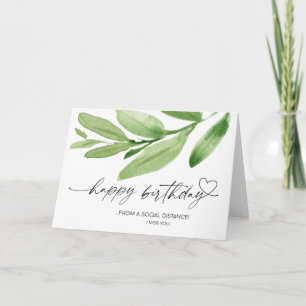 Tarjeta Feliz cumpleaños a la distancia social Cuarentena 