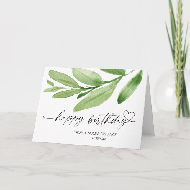 Tarjeta Feliz cumpleaños a la distancia social Cuarentena  (Anverso)