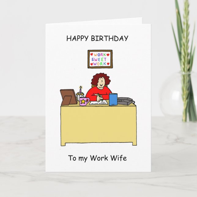 Tarjeta Feliz cumpleaños a la esposa del trabajo (Anverso)