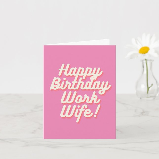 Tarjeta Feliz cumpleaños a la esposa del trabajo - Rosa de (Planta pequeña)