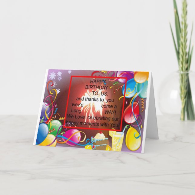 Tarjeta Feliz cumpleaños a la imprenta de arte estadounide (Anverso)