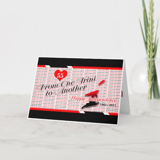 Tarjeta Feliz cumpleaños a la independencia de Trinidad y  (Anverso)