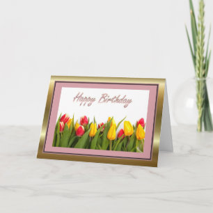 Tarjeta Feliz cumpleaños a la madre con flores